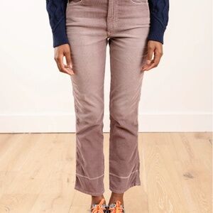 AMO Bella Velveteen High Rise Slight Boot Cut Pants Mauve Size 26 (I)